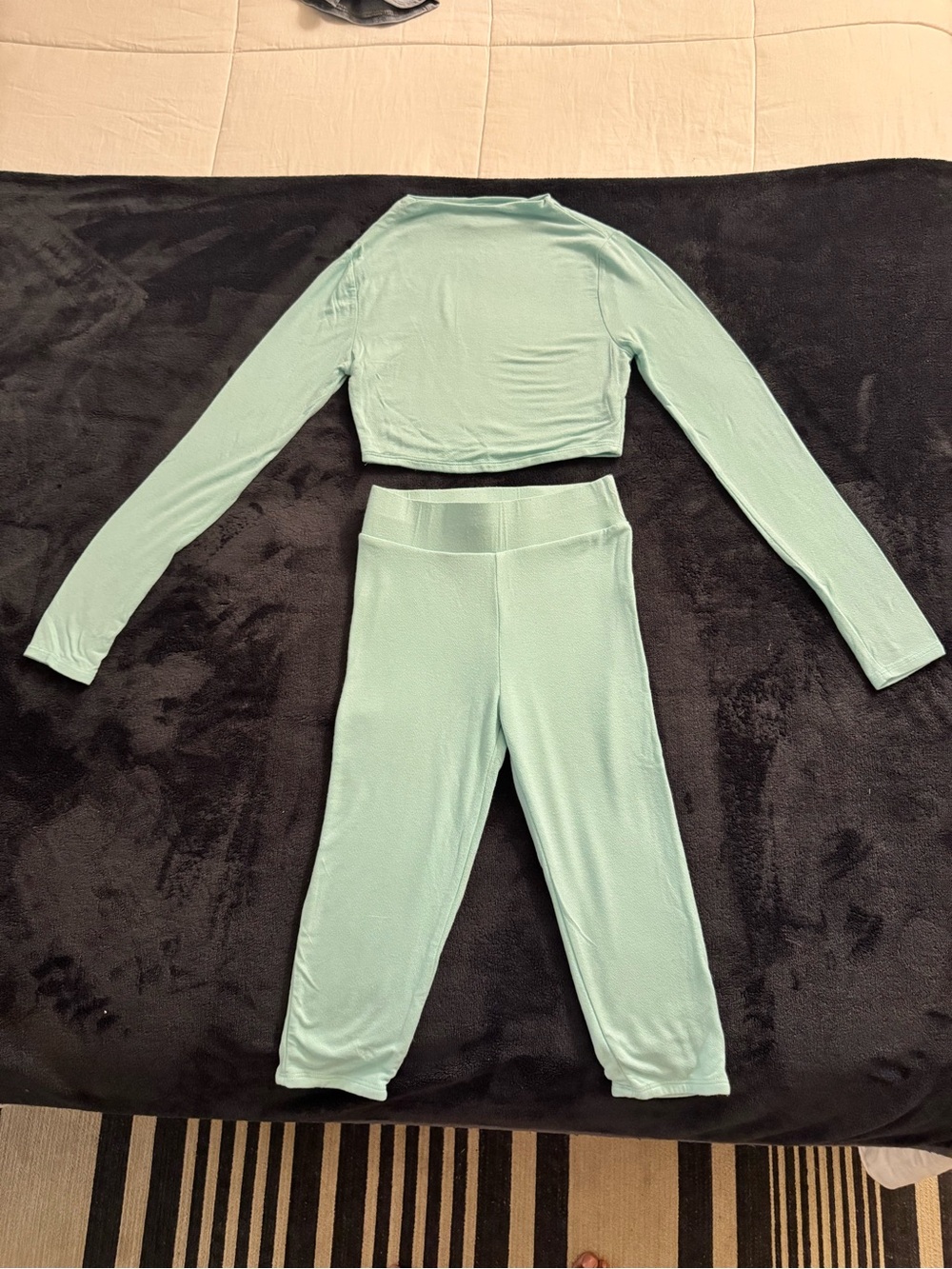 naked wardrobe Turquoise Blue Ribbed Two-Piece Set